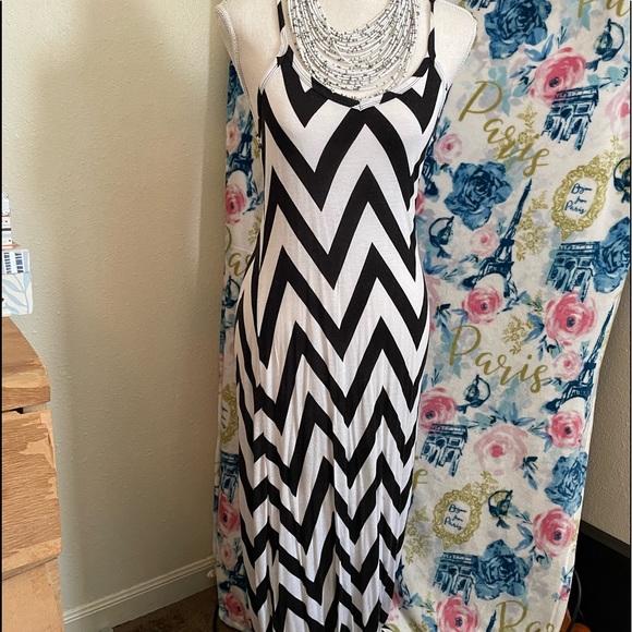 Long black and white maxi!! Like new! - Picture 2 of 5